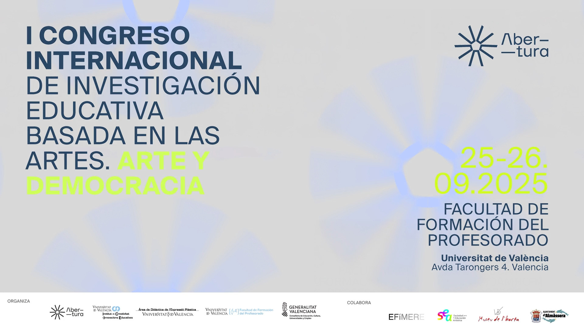 Presentació de "I Congrés Internacional d'Investigació Educativa Basada en les Arts. Art i Democràcia"