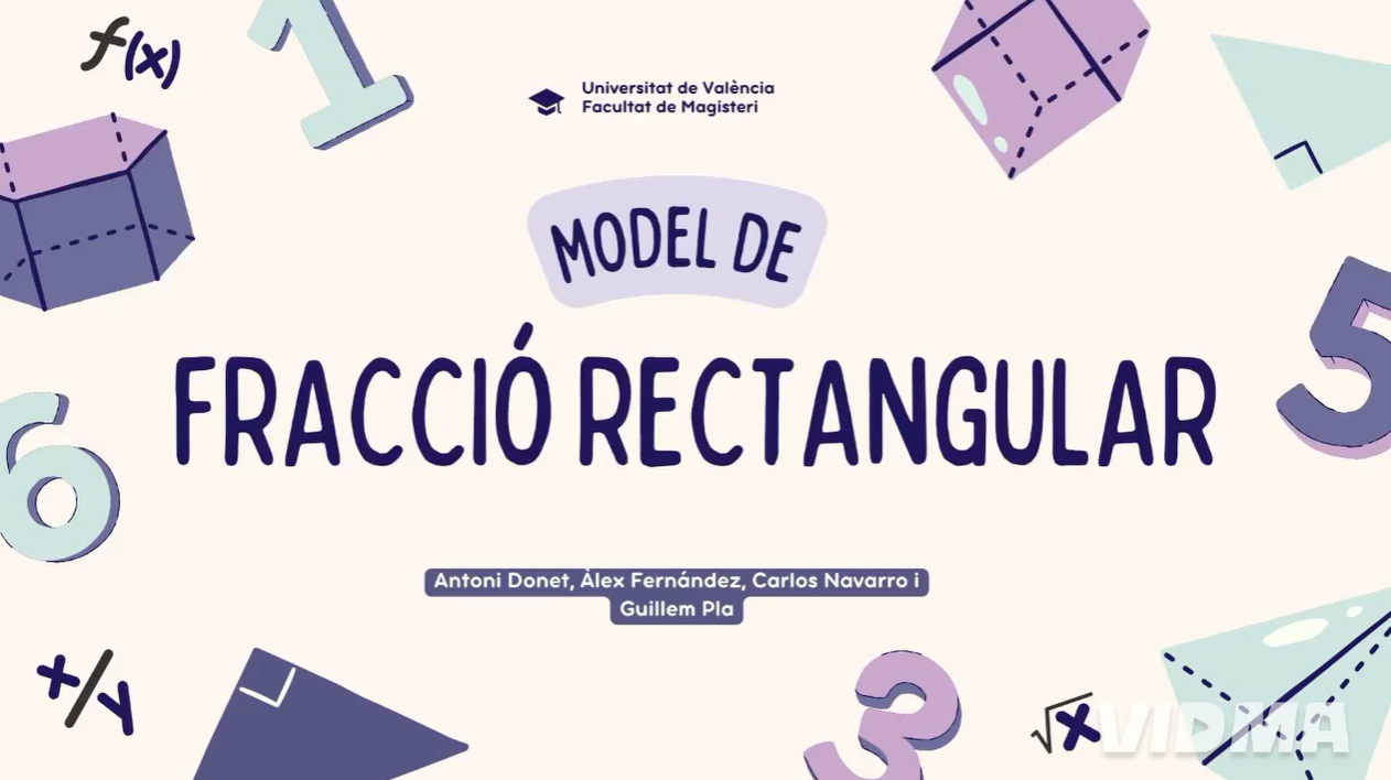 Operacions amb fraccions mitjançant el model rectangular - Vídeo + eXeLearning - VIDEO_DIDMAT - UV
