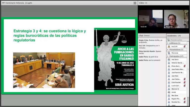 Seminari: "Conocimientos y estrategias de acción en la lucha contra los agrotóxicos: juicio por fumigaciones en Córdoba (Argentina)"